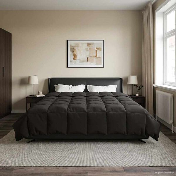 vidaXL Duvet d'&eacute;t&eacute; simple Matelass&eacute; Anthracite 200 x 220 cm Microfibre