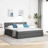 vidaXL Lit avec rangement et matelas Gris fonc&eacute; 180 x 200 cm