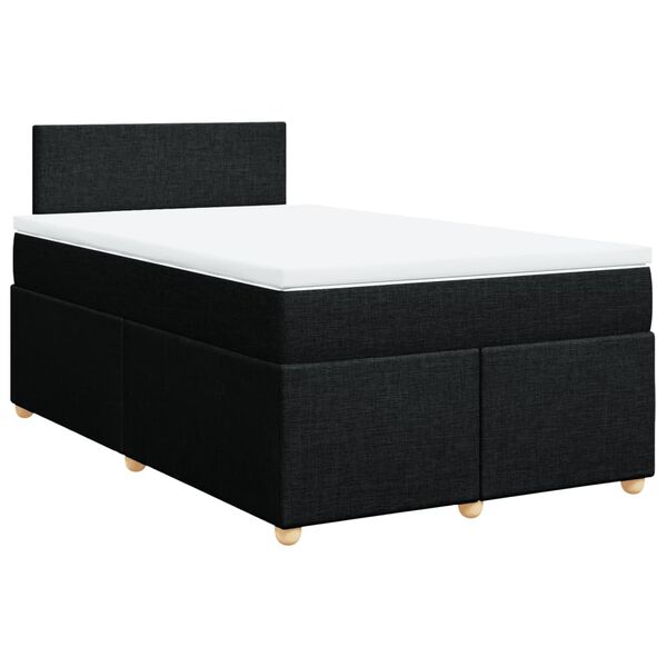 vidaXL Sommier &agrave; lattes de lit avec matelas Noir 120x200 cm Tissu
