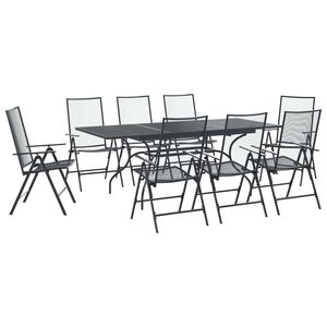 vidaXL Ensemble de salle &agrave; manger pour jardin 9 pc Anthracite