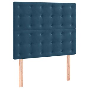 vidaXL T&ecirc;te de lit Bleu fonc&eacute; 80x5x118/128 cm Velours