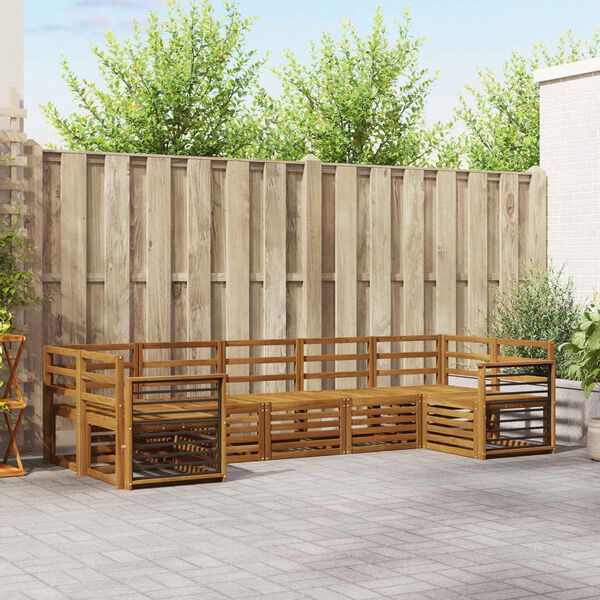 vidaXL Ensembles de canap&eacute;s 7 pcs Naturel Bois d'Acacia Massif