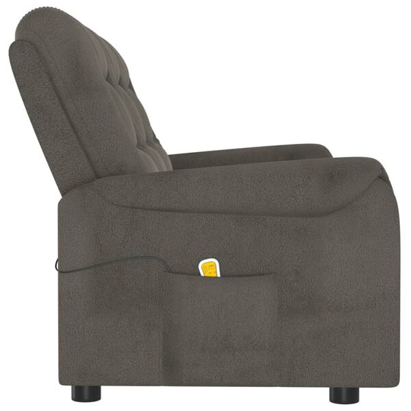 vidaXL Fauteuil de massage inclinable à 3 places gris foncé