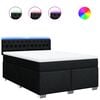 vidaXL Sommier &agrave; lattes de lit avec matelas Noir 140x200 cm Tissu