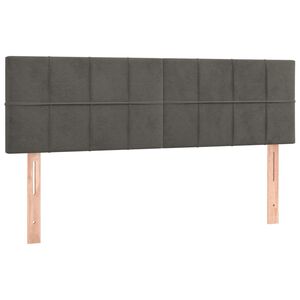 vidaXL T&ecirc;tes de lit Gris fonc&eacute; 144x5x78/88 cm Velours