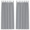 vidaXL Rideaux occultants avec anneaux 2 pc Gris clair 225 x 140 cm