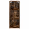 vidaXL Armoire suspendue avec stockage Ch&ecirc;ne fum&eacute; 30 x 29,5 x 80 cm