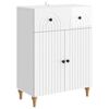 vidaXL Buffet Blanc brillant 66 x 34,5 x 90 cm Bois d'ing&eacute;nierie
