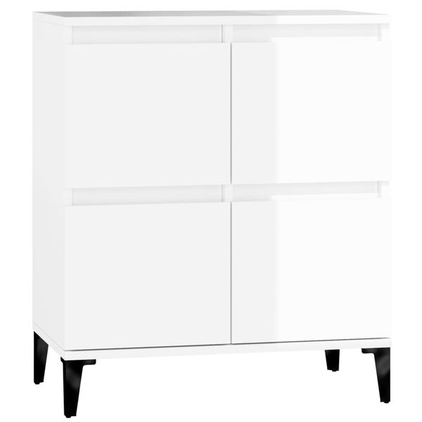 vidaXL Buffet Blanc brillant 60x35x70 cm Bois d'ing&eacute;nierie
