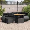 vidaXL Salon de jardin 7 pcs avec coussins noir r&eacute;sine tress&eacute;e