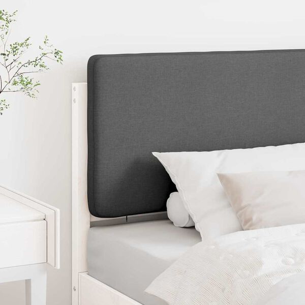 vidaXL T&ecirc;te de lit capitonn&eacute;e Blanc et gris clair 90 cm Pin massif