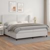 vidaXL Sommier &agrave; lattes de lit avec matelas Blanc 200x200cm Similicuir