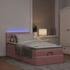 vidaXL Lit ottoman avec matelas et LED rose 80x200cm velours