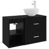 vidaXL Ensemble de mobilier de salle de bain 2 pc Ch&ecirc;ne noir