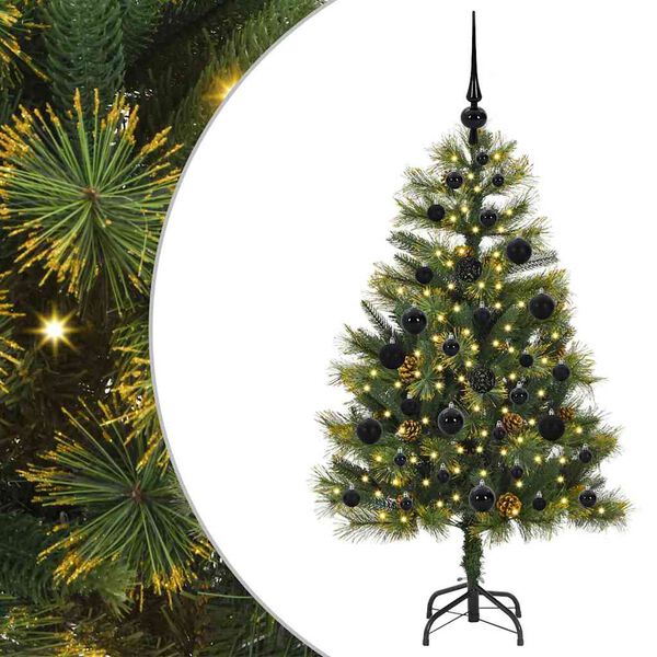 vidaXL Sapin de No&euml;l artificiel avec branches pliables et c&ocirc;nes 120 cm