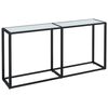 vidaXL Table console Marbre blanc 160x35x75,5 cm Verre tremp&eacute;