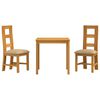 vidaXL Ensemble de salle &agrave; manger 3 pc Beige Bois de ch&ecirc;ne massif