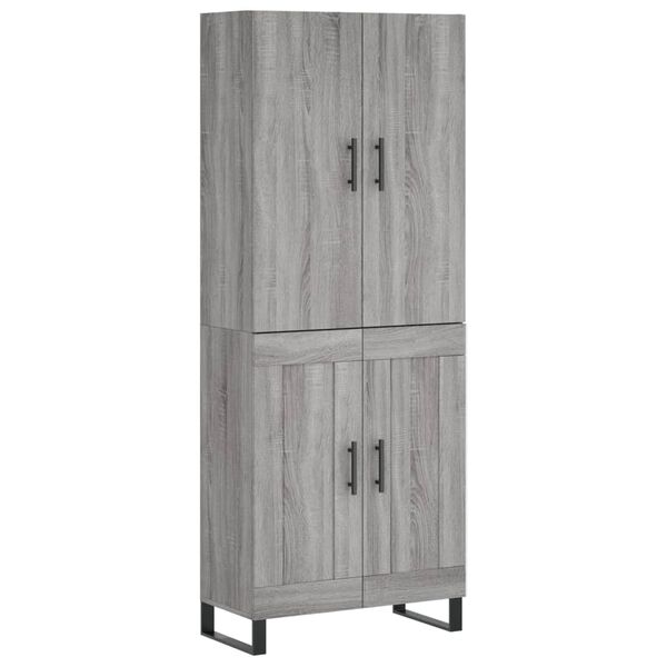 vidaXL Buffet haut Sonoma gris 69,5x34x180 cm Bois d'ing&eacute;nierie