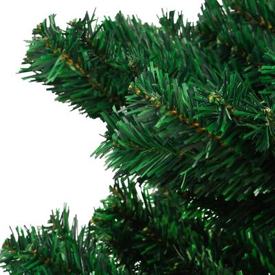 vidaXL Arbre de Noël hélicoïdal pré-éclairé et support vert 180 cm PVC