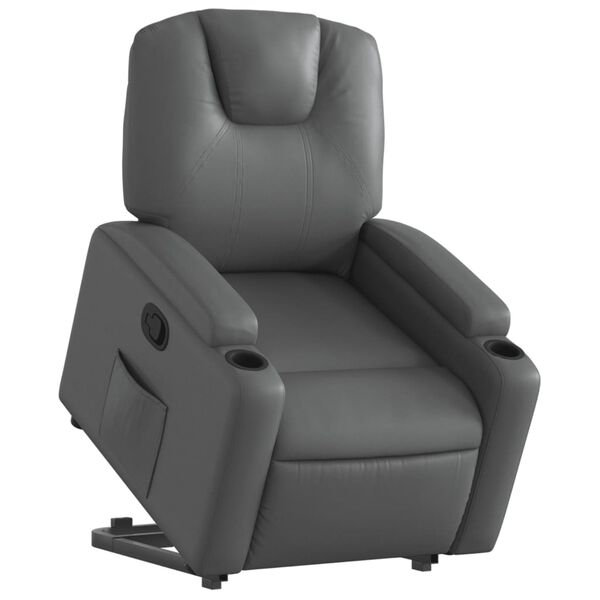 vidaXL Fauteuil inclinable Gris Similicuir