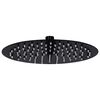vidaXL Pomme de douche pluie Acier inoxydable 25 cm Ronde Noir
