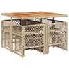 vidaXL Ensemble &agrave; manger de jardin et coussins 9 pcs beige Poly rotin