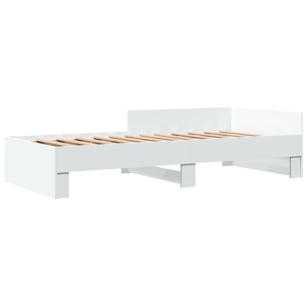 vidaXL Cadre de lit sans matelas blanc 90x200 cm bois d'ing&eacute;nierie
