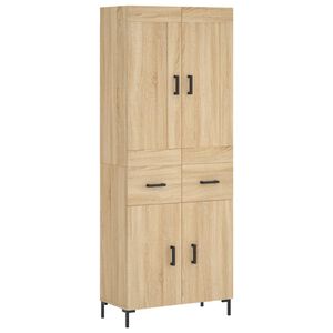 vidaXL Buffet haut Ch&ecirc;ne sonoma 69,5x34x180 cm Bois d'ing&eacute;nierie
