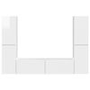 vidaXL Ensemble meuble TV 6 pcs Blanc brillant Bois d'ing&eacute;nierie