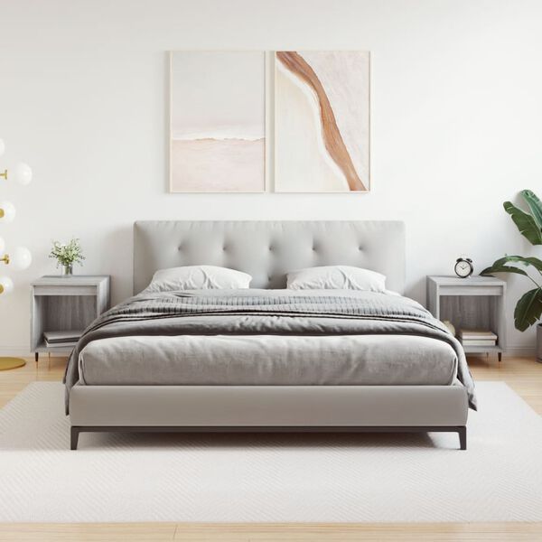 vidaXL Tables de chevet 2 pcs sonoma gris 40x35x50 cm bois ingénierie