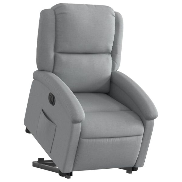 vidaXL Fauteuil inclinable électrique gris clair tissu