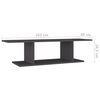 vidaXL Meuble TV mural Gris 103x30x26,5 cm
