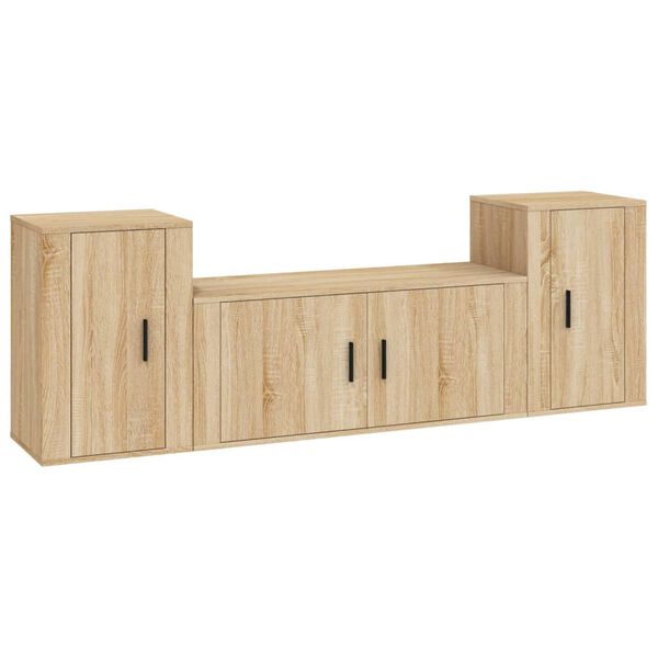 vidaXL Ensemble de meubles TV 3 pcs Chêne sonoma Bois d'ingénierie