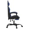 vidaXL Chaise de jeu avec repose-pied Noir et bleu Similicuir