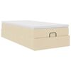 vidaXL Cadre de lit ottoman avec matelas cr&egrave;me 90x200 cm tissu