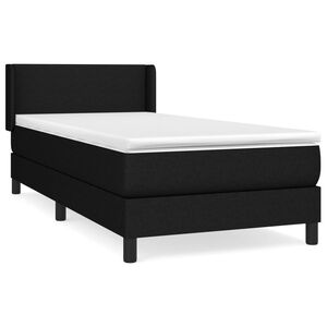 vidaXL Sommier &agrave; lattes de lit et matelas Noir 80x200 cm Tissu