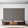 vidaXL T&ecirc;te de lit murale 12 pcs Gris clair 90 x 15 cm tissu