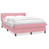 vidaXL Sommier &agrave; lattes de lit avec matelas rose 140x210 cm velours