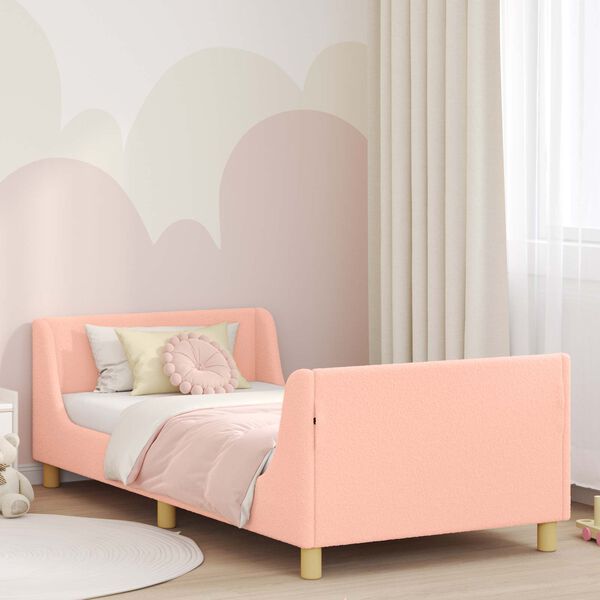vidaXL Cadre de lit pour enfants avec tête de lit Rose 90 x 200 cm