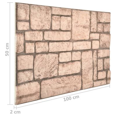 vidaXL Panneaux muraux 3D avec design de brique beige 11 pcs EPS
