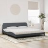 vidaXL Lit avec matelas Dover gris fonc&eacute; 200x200 cm velours