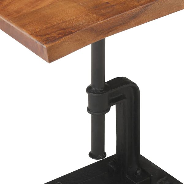 vidaXL Table d'appoint Marron 45x35x49cm Bois d'acacia massif et fonte