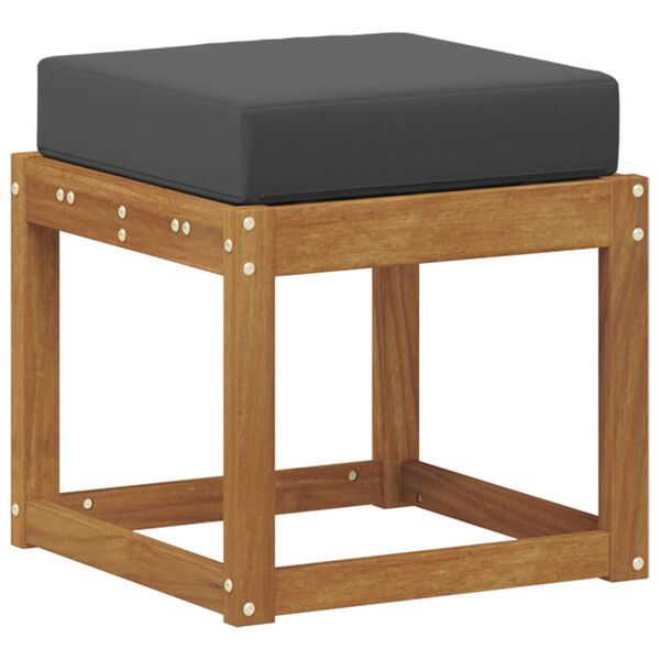 vidaXL Banc de Tabouret Naturel et Anthracite 43 x 43 x 37 cm