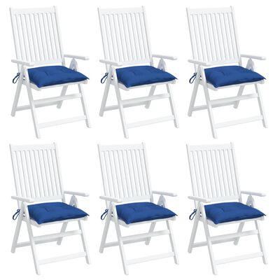 vidaXL Coussins de chaise lot de 6 bleu 40x40x7 cm tissu oxford