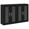 vidaXL Cabinets muraux 2 pc Ch&ecirc;ne noir 69,5 x 34 x 90 cm