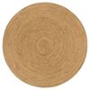 vidaXL Tapis tress&eacute; r&eacute;versible Bleu marine et naturel 120 cm Jute Rond