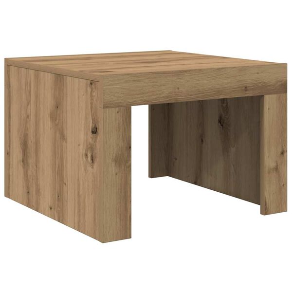 vidaXL Table basse Ch&ecirc;ne artisanal 50 x 50 x 35 cm Bois d'ing&eacute;nierie
