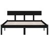 vidaXL Cadre de lit sans matelas noir bois massif 140x190 cm
