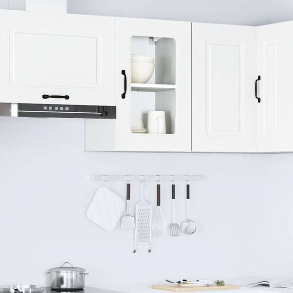 vidaXL Armoire murale de cuisine avec porte en verre Kalmar blanc