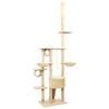 vidaXL Arbre à chat du sol au plafond Beige 220-240 cm